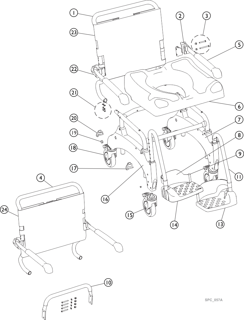 Invacare - Part Notes