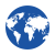 A simple icon of Earth in blue, showing the continents with a focus on the Americas, Europe, Africa, and parts of Asia. The image is minimalistic with no additional details or background elements.