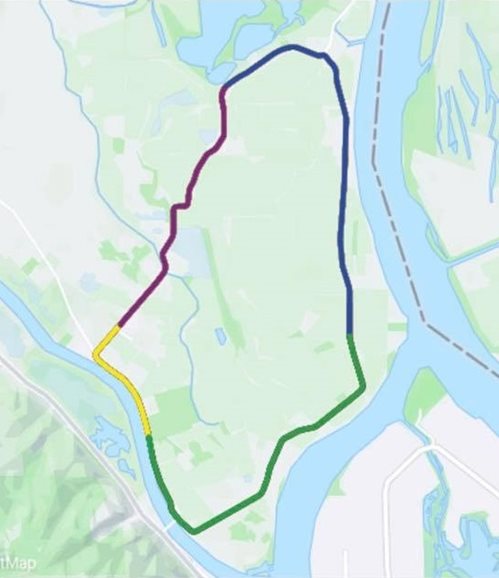 12 mile loop on Sauvie Island, Oregon that Ian lapped 15 times.