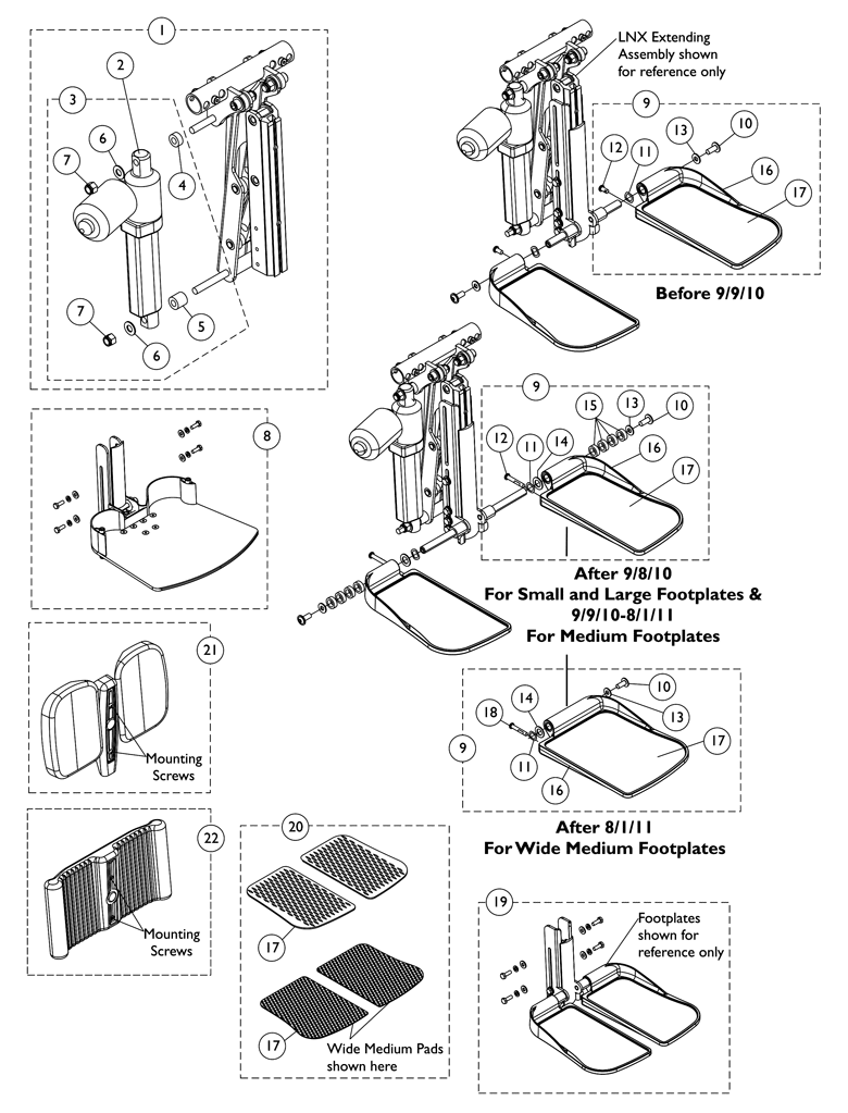 Invacare - Part Notes